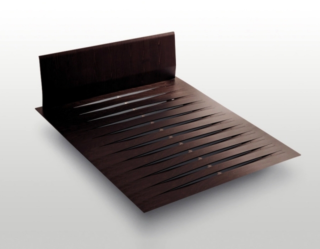Modern design wooden double bed – "Sottiletto" Horm ...