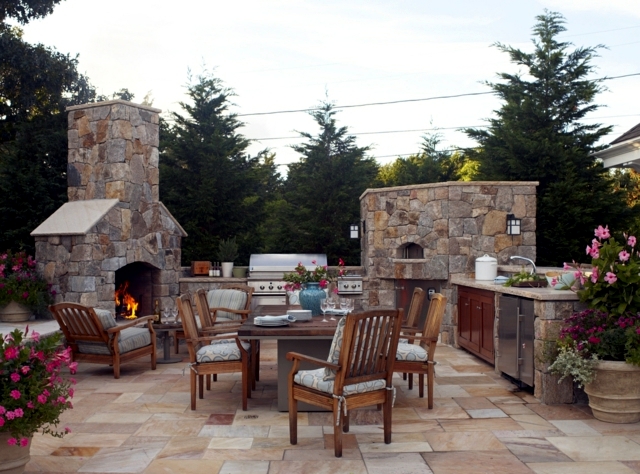 Stone barbecue fireplace – the highlight in the garden  Interior 