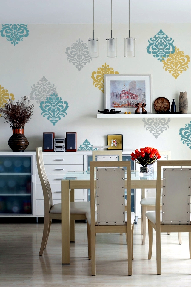 Paint the walls - 21 creative ideas wall templates, including instructions