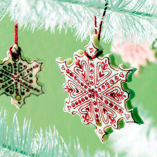 Winter and Christmas decoration with snowflakes DIY