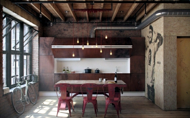 Installation of industrial life style - ideas for a loft style environment