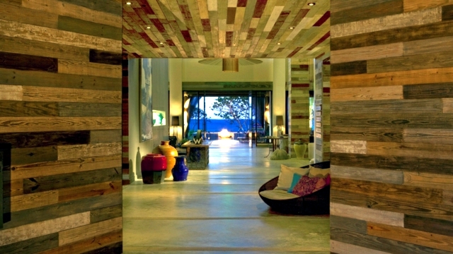Furniture and accessories in bright colors - inside the spa at the W Hotel