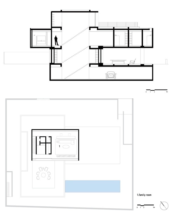 Doctoral house minimalist decor flat roof