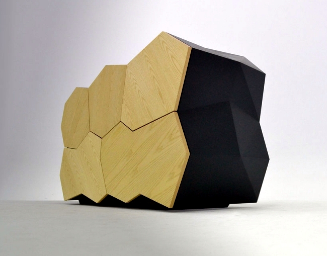 Wooden sideboard design reflects natural landforms