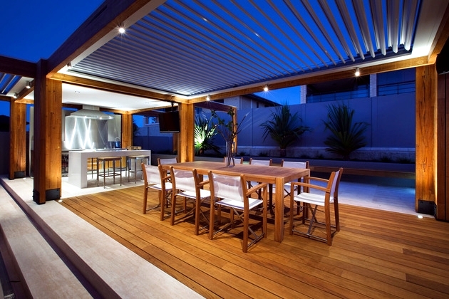 Contemporary Wooden Terrace - interesting creative ideas for outdoor furniture