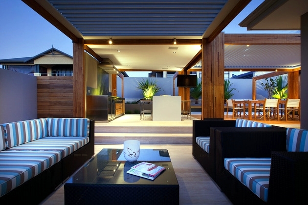 Contemporary Wooden Terrace - interesting creative ideas for outdoor furniture