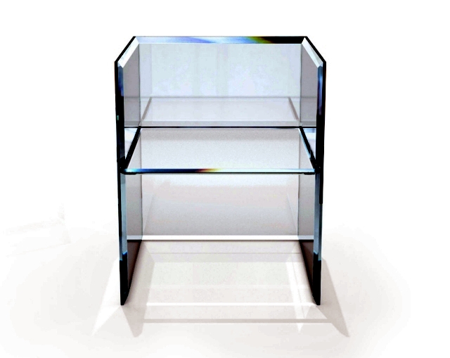 prism mirror glass table and armchair designed by Tokujin Yoshioka