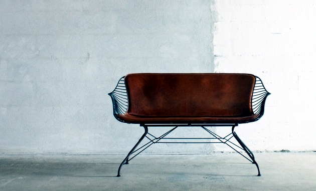Handmade Collection "Wire" leather furniture and metal