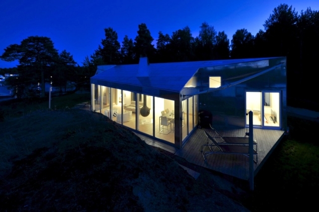 Dressed modern and comfortable cabin in Norway with aluminum