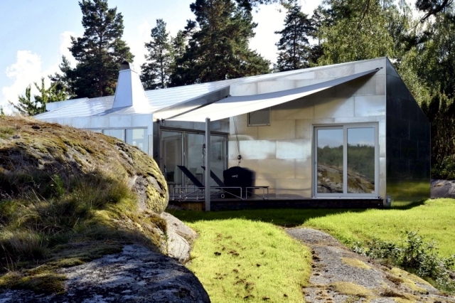 Dressed modern and comfortable cabin in Norway with aluminum