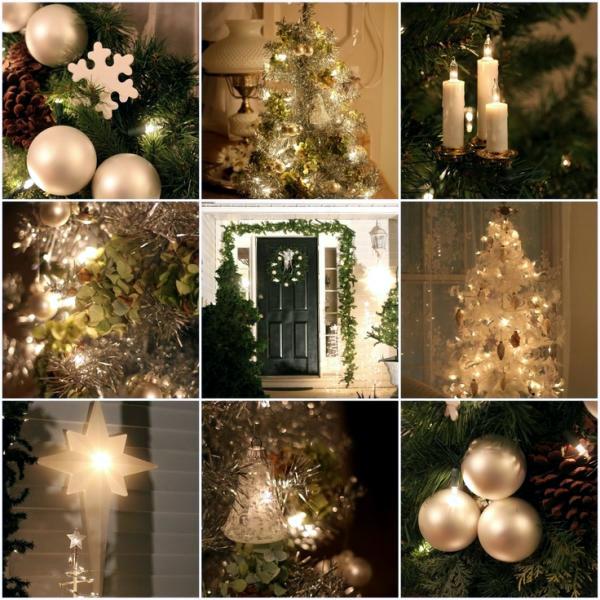 Christmas decoration in white and green - the color scheme naturally beautiful