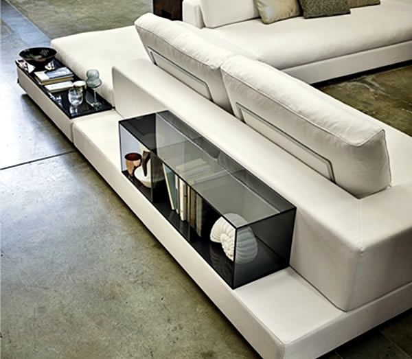 Arketipo sofa design plate with integrated platform and side table