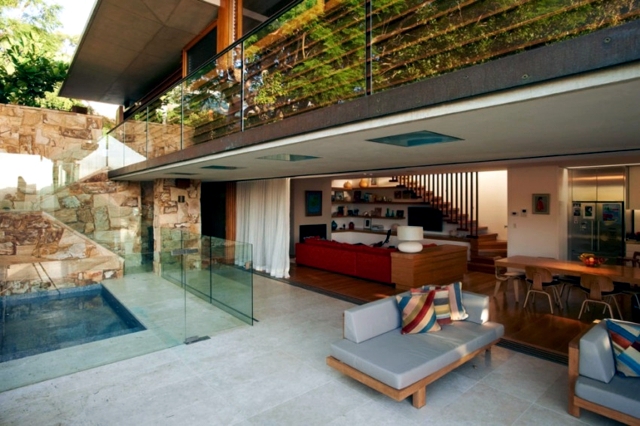 Dream house with a facade of natural stone in Sydney, Australia