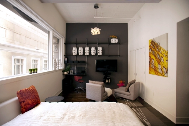 Living ideas interior design room - modern brown