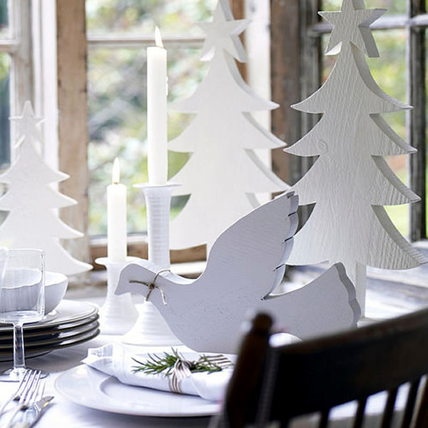 Bright white decoration ideas for winter and Christmas