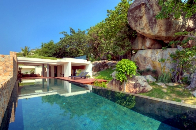 Luxury Villa in Thailand, surrounded by woods and rocks
