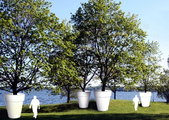 Plastic Pot holder impressive scene in trees