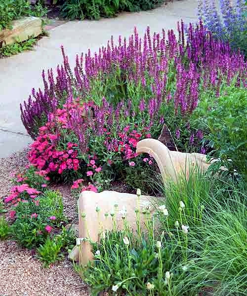 Creative Garden Ideas - attractive planting flowers and creating illusions