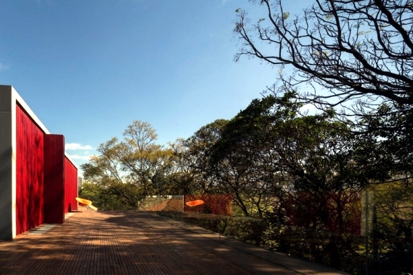 Solid concrete house in Sao Paolo modern architecture in the Bauhaus style