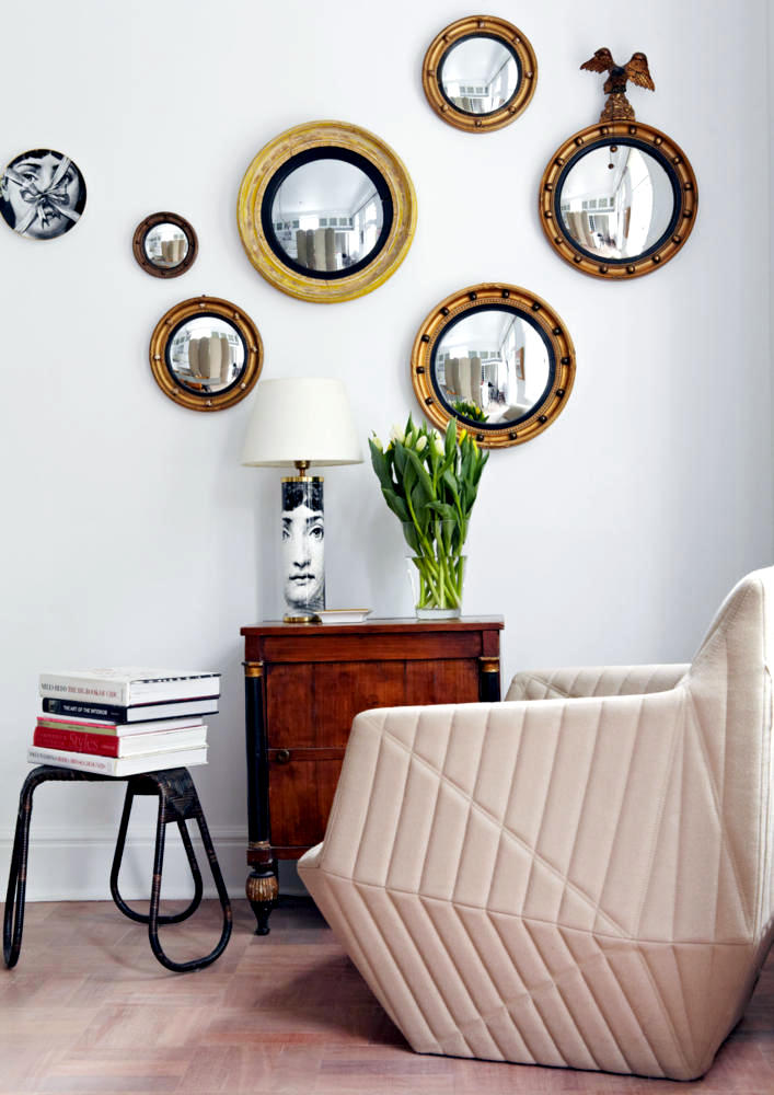Round Mirror With A Curvature As Wall, Round Wall Decor Ideas