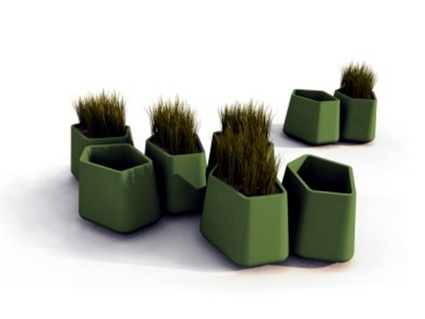 Modern planter spices rock garden in the outer zone