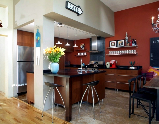 kitchen design with color - 20 ideas and interesting things