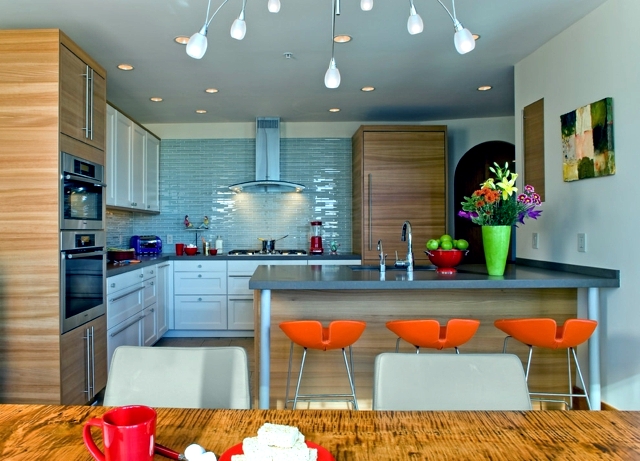 kitchen design with color - 20 ideas and interesting things