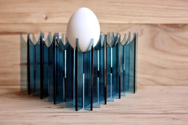 Egg elegant designer as decoration on table