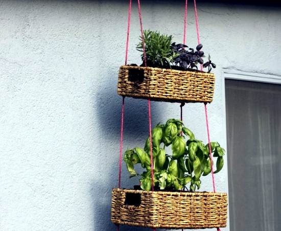 Garden ideas for making your own - planting flowers in the basket
