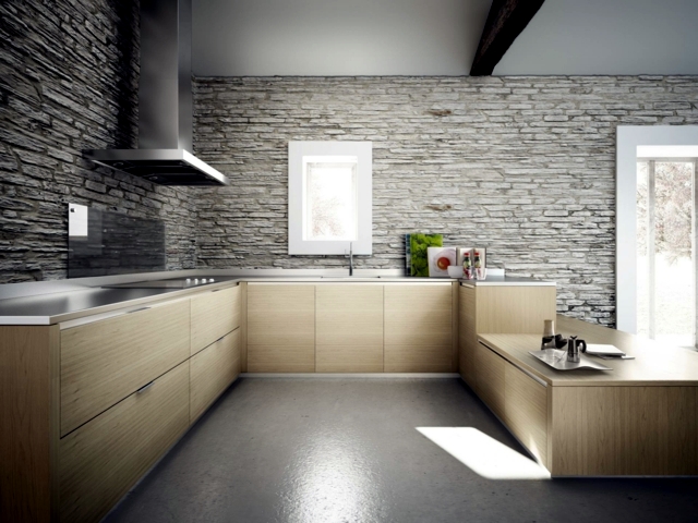 Ideas inspired kitchen wood Modules natural appearance