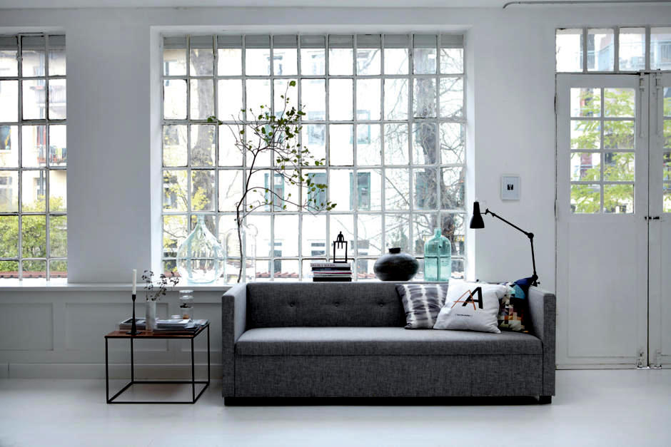 Light Gray Sofa And Coffee Table In The, Light Gray Sofa Living Room Ideas