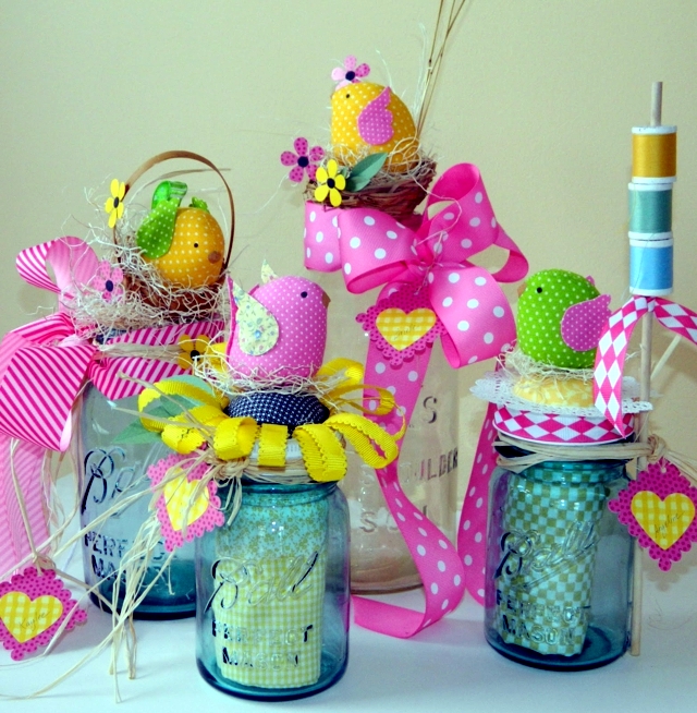 Crafts for Easter - jam jars can replace Easter baskets