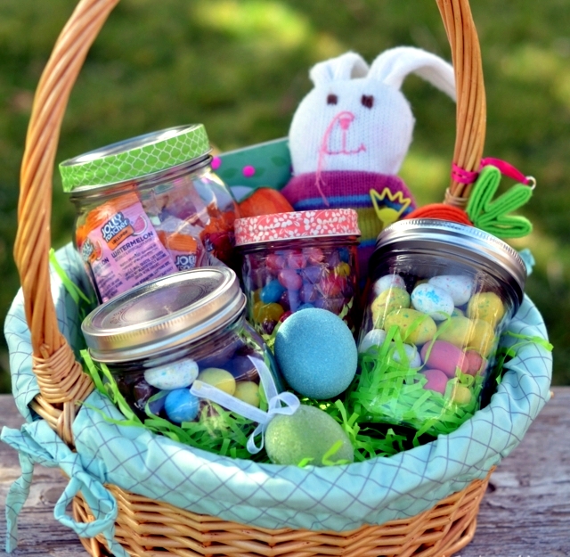 Crafts for Easter - jam jars can replace Easter baskets