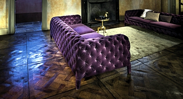Sofa upholstered in Alcantara ® and other areas of application of the substance