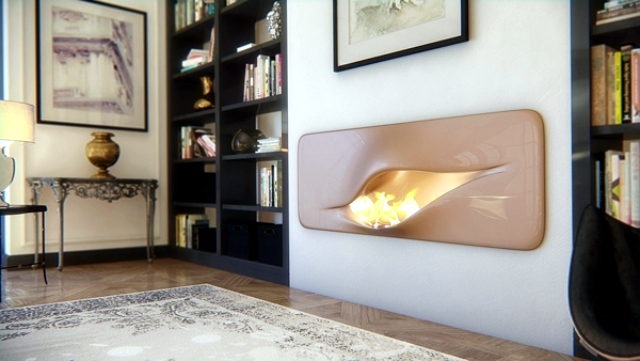 This futuristic design fireplace Mvtikka of Nüvist