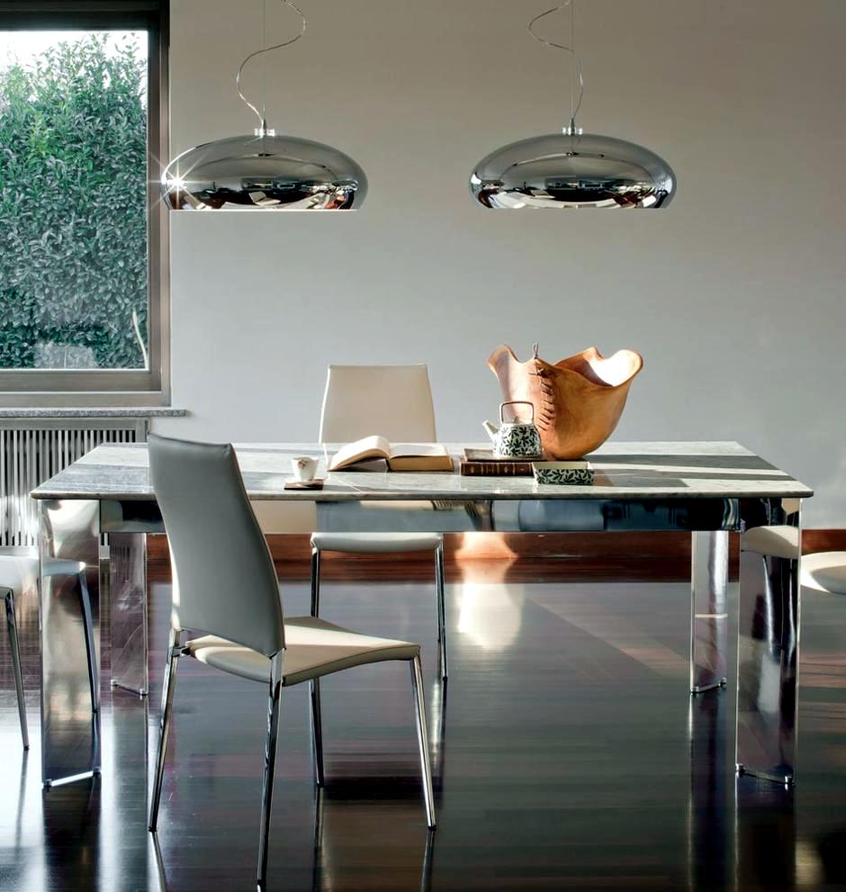 Two Pendant Lights On Chrome Dining, 2 Pendant Lights Over Dining Room Table