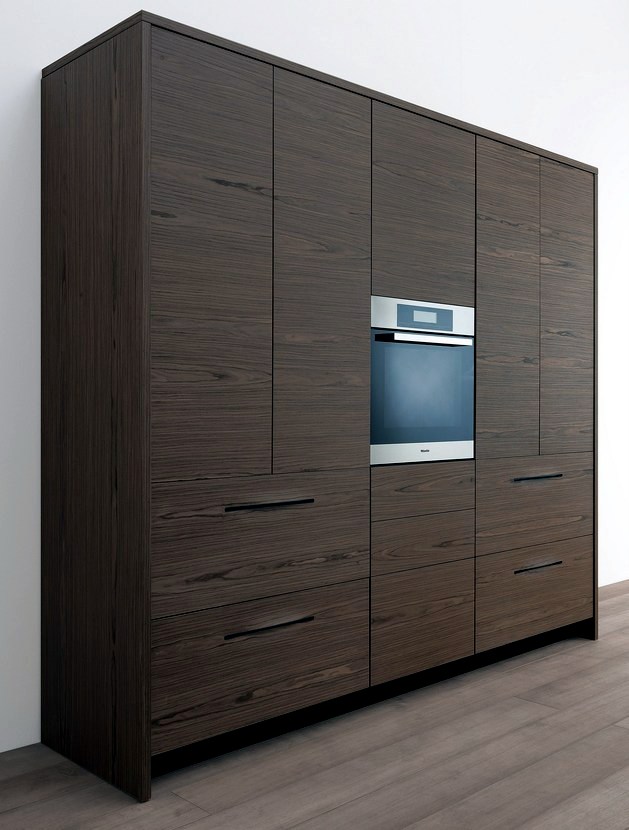Modern wood kitchen SCHIFFINI - Bag slots instead kitchen cabinets