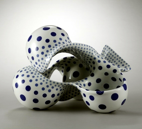 Modern Japanese art - ceramic sculpture with organic shapes