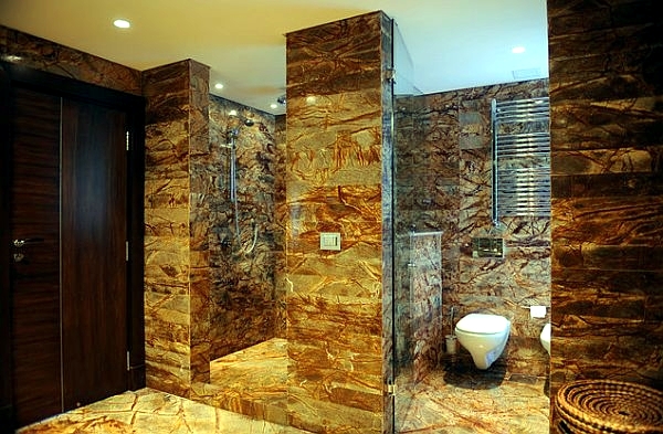 Walk in shower with glass enclosure - functional and fashionable