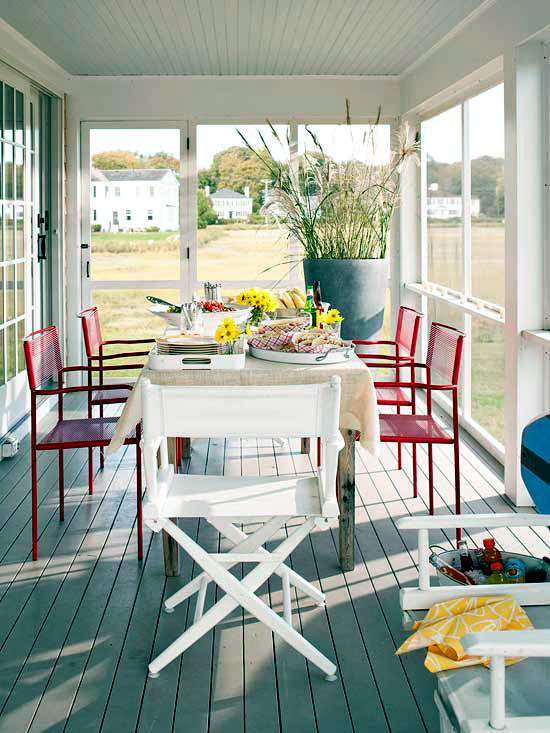 The wooden house covered porch - decorating ideas and design tips