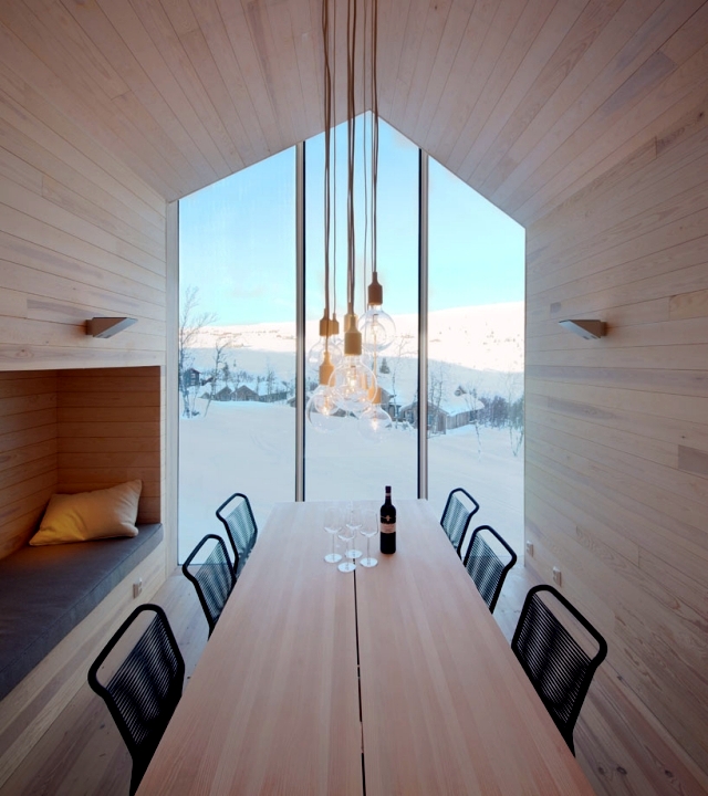 Modern wooden house in Norway offers a breathtaking panorama of mountains