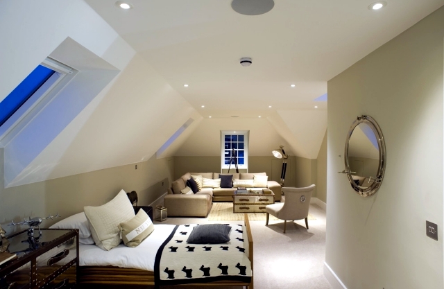 Design rooms with pitched roof to feel good