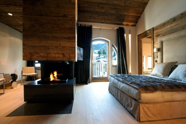 Rustic and luxurious duplex apartment "Frosty Winter" by Bo Design