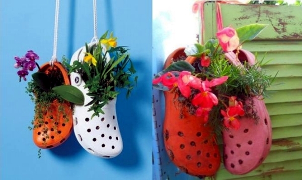 Plantar old shoes again - Ideas for home garden planters