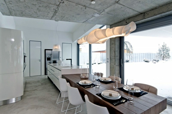 Interior design ideas minimalist white dining room design