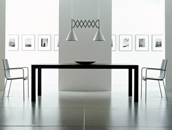 Interior design ideas minimalist white dining room design