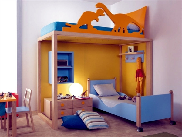 Loft bed in the nursery - and against bulky furniture