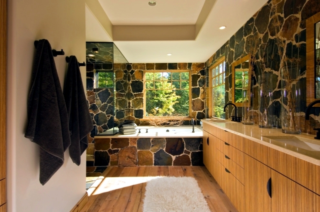 20 design ideas for bathroom with stone tiles - by refreshing course!