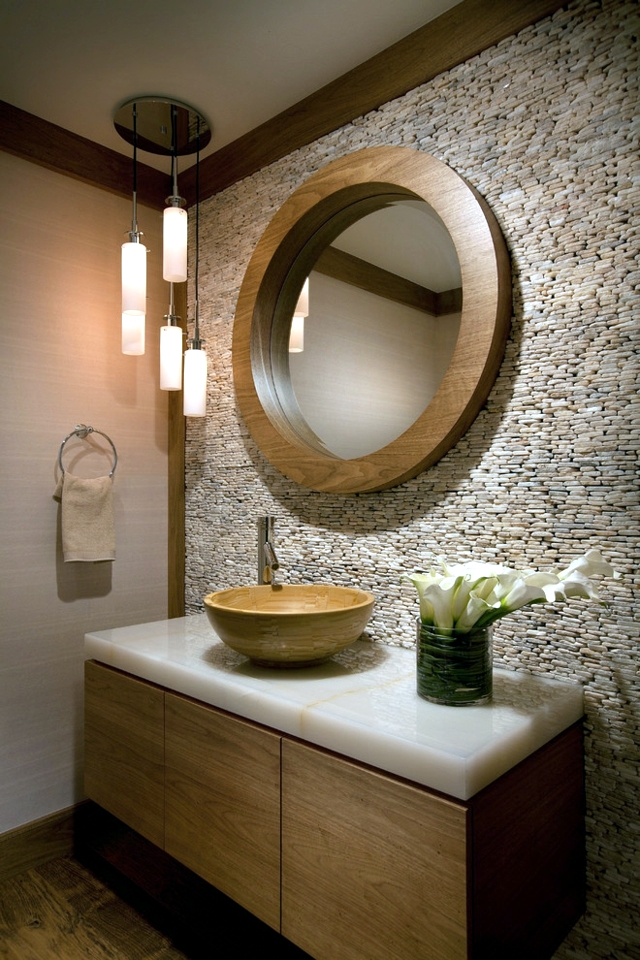 20 design ideas for bathroom with stone tiles - by refreshing course!