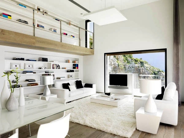 Pure white minimalist living room - 20 modern design ideas for home
